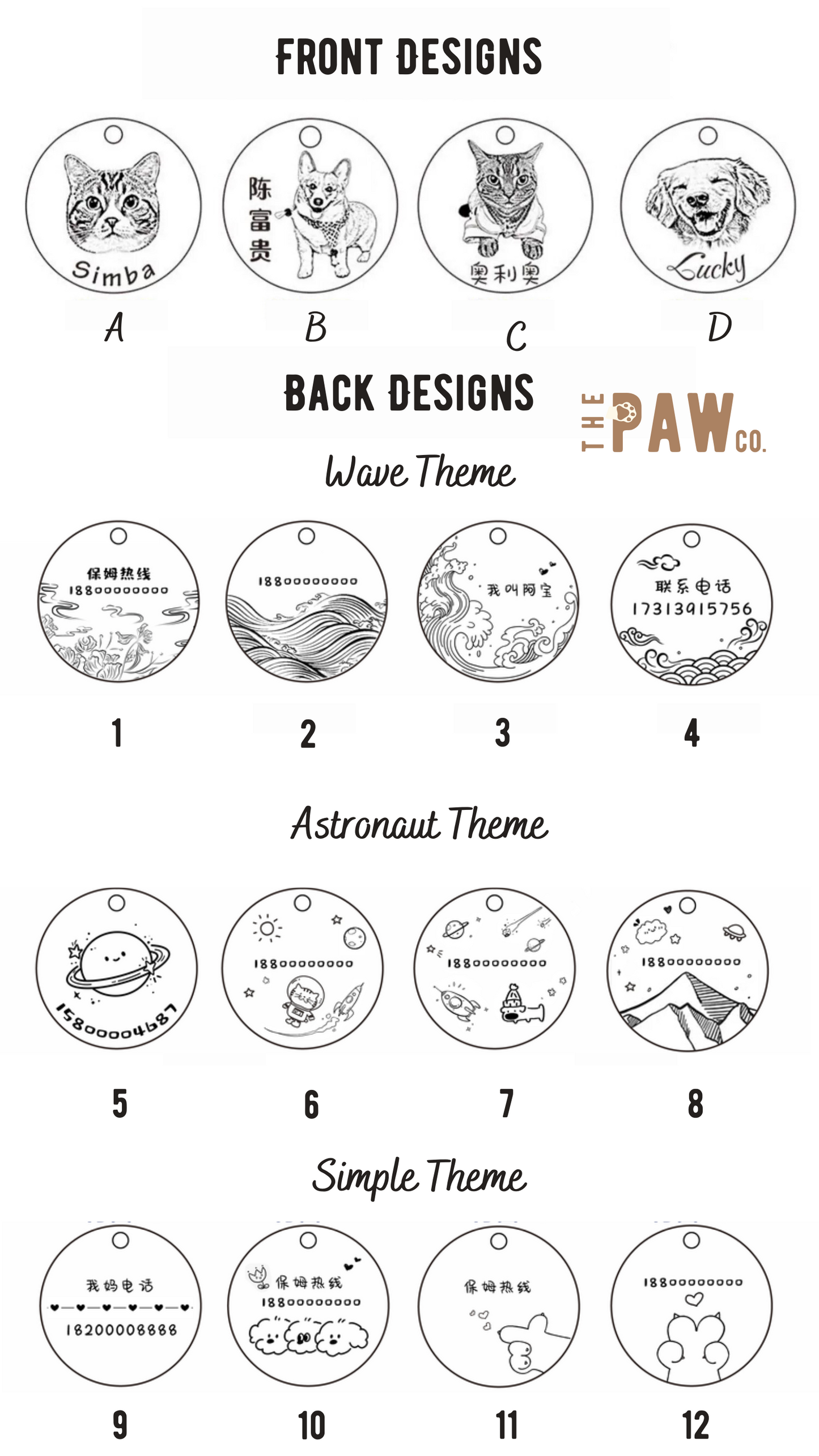 *Premium* Circle Paw Tag