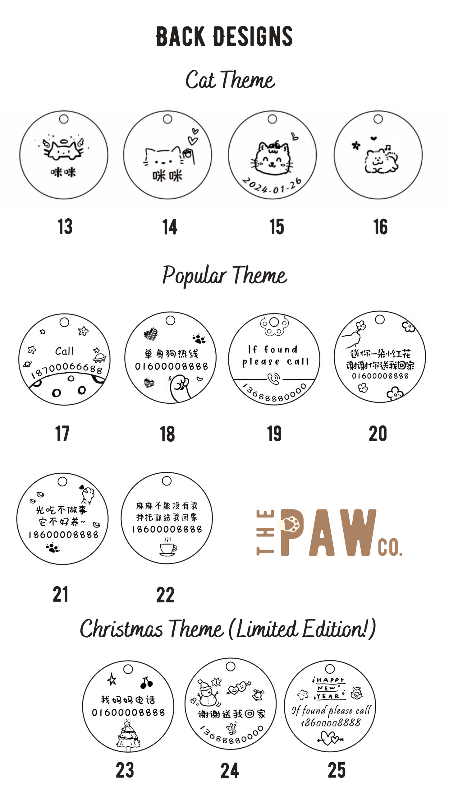 *Premium* Circle Paw Tag