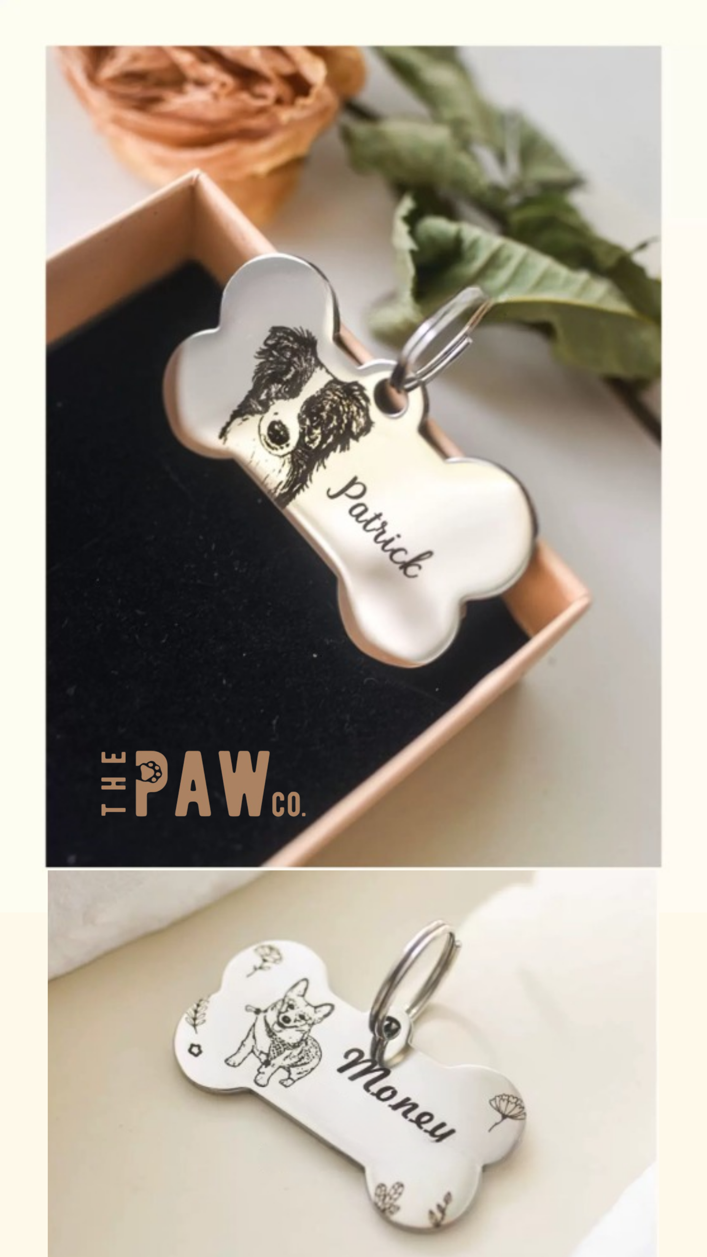 *Premium* Bone Paw Tag