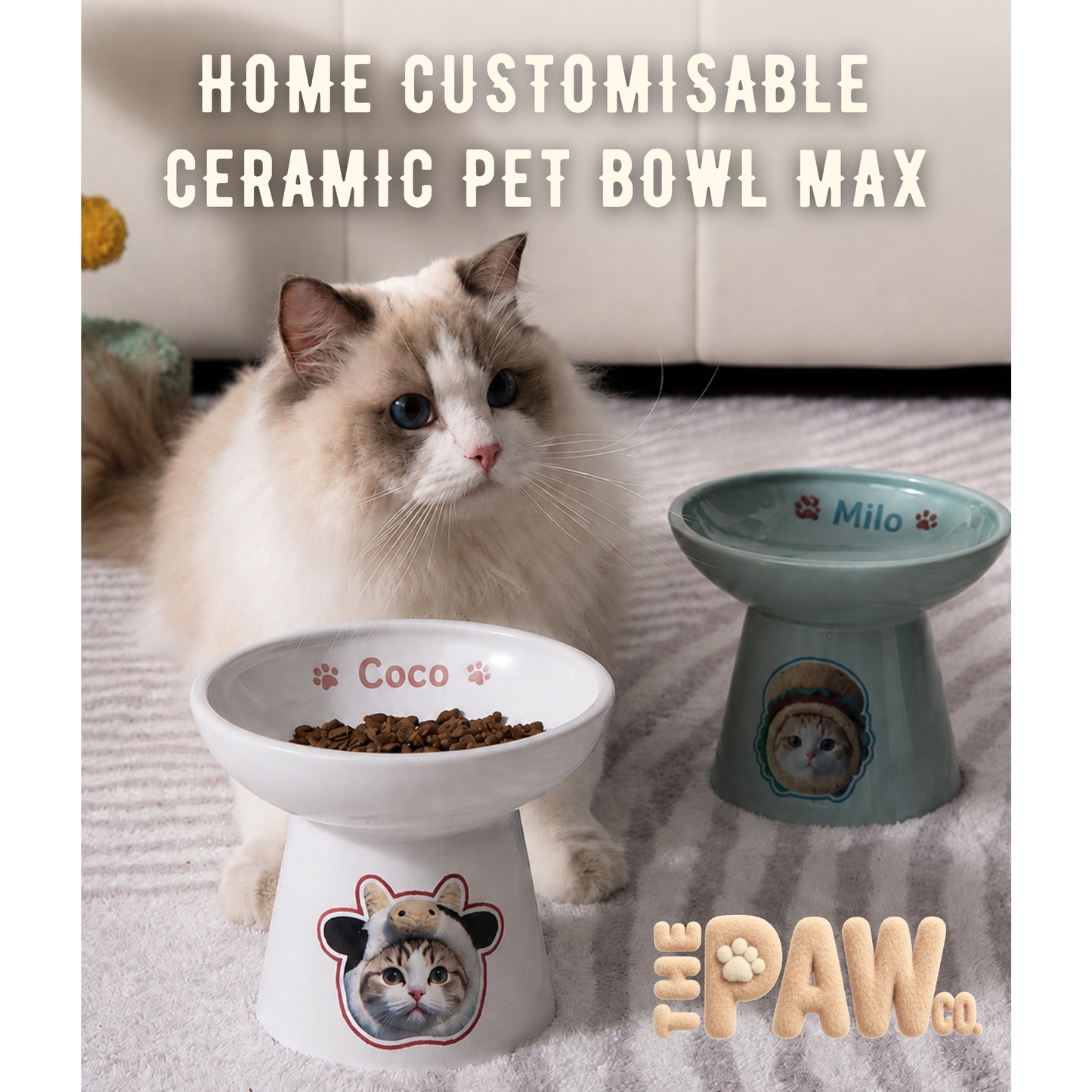Home Customisable Ceramic Pet Bowl Max